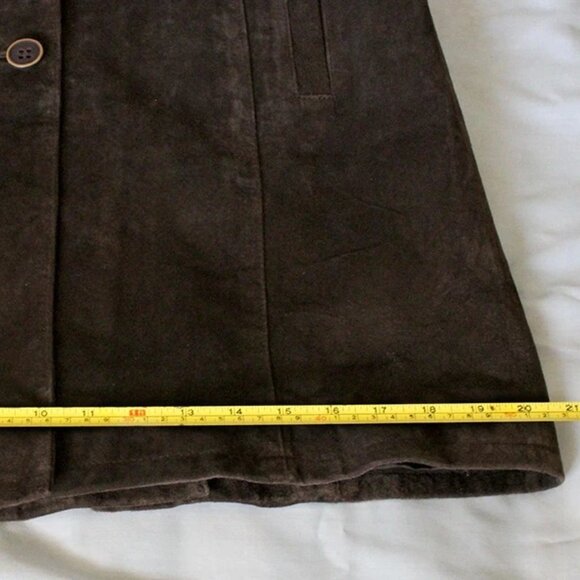 Eddie bauer brown suede coat 3/4 length - Picture 6 of 7